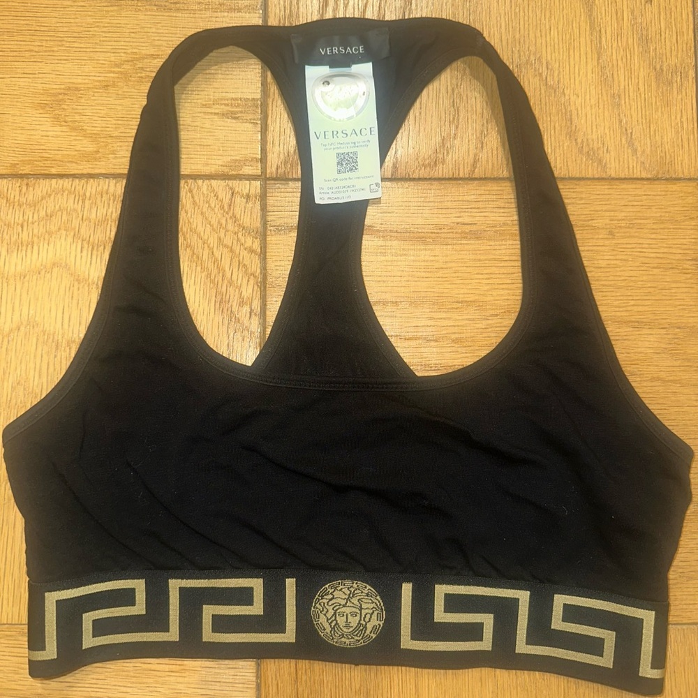 Versace Black and Gold Women's Sports Bra